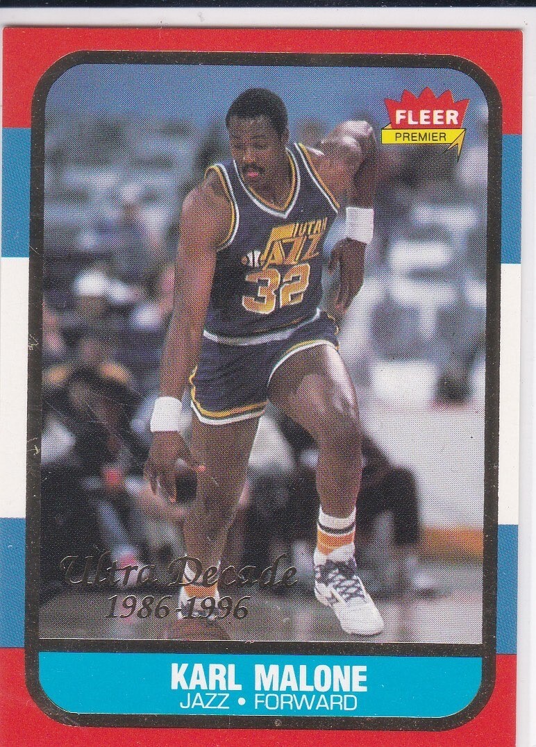 その他 fleer86 87 karl malone rc!!  mint KARL MALONE ROOKIE CARD 1986 Fleer Basketball 1996 ULTRA REPRINTS