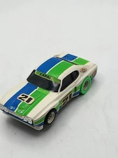 Aurora AFX Magnatraction Ford Capri #21 HO Slot Car White/Green/Blue TESTED RUNS