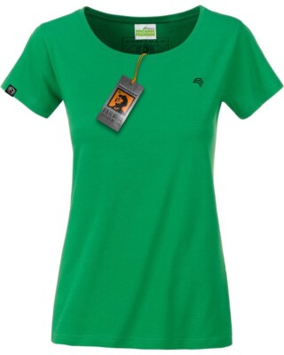 JAN 8007 Damen Bio Baumwolle Basic Girlie T-Shirt Farn Grün COMPANIEER Frauen  .
