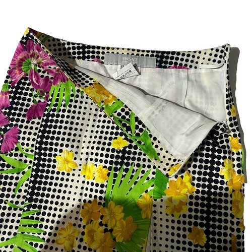Versace Jeans Couture Vintage Women White Floral Short Pencil Skirt Size 28|42 - Picture 5 of 7