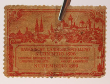Bavarian Industry & Art Expo in Nuremberg 1896 German Poster Stamp Ad