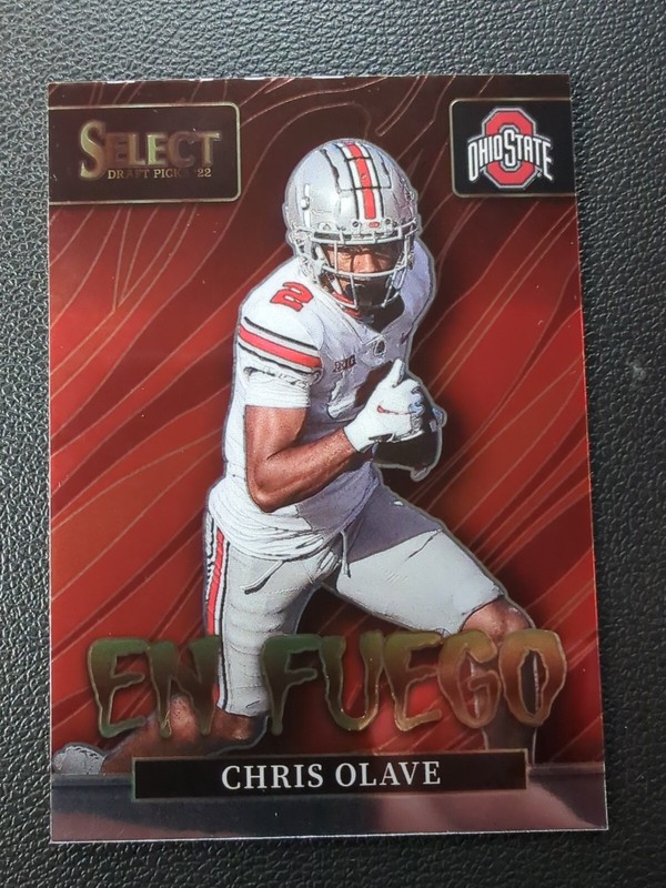 2022 Select Football Draft Picks En Fuego Prizm #EN-CO Chris Olave Saints 
