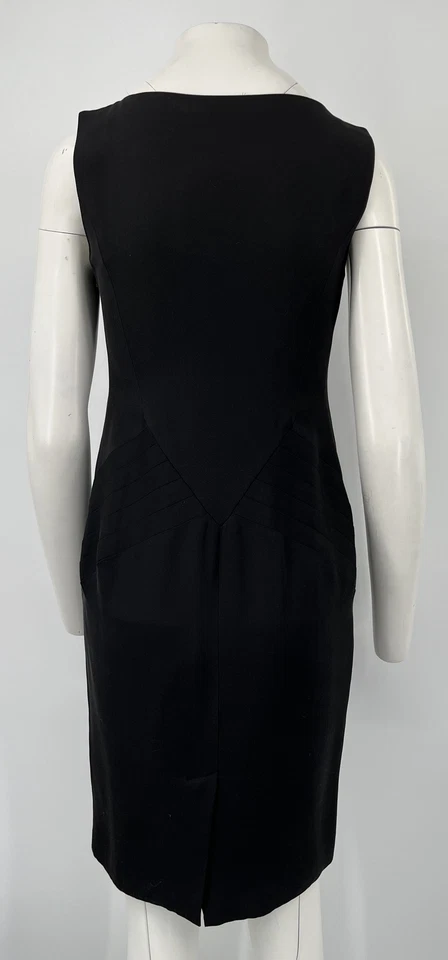 Vestido Vaina Ralph Lauren Etiqueta Negra Sin Mangas En Capas-Detalle Hasta la Rodilla Talla 4 Foto 3 de 4