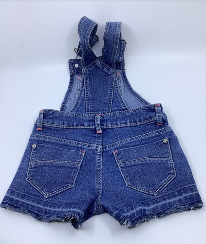 Jordache Girls Bib Overall Denim Shorts Pants size XS 4/5Embroidered Acid wash - Picture 7 of 8