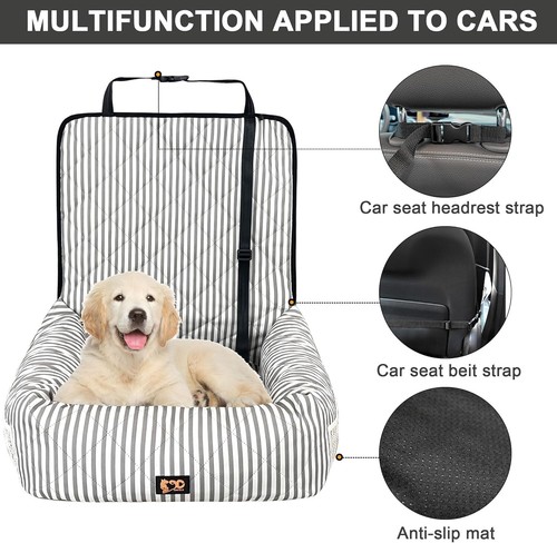 GeerDuo Dog Car Seat, Pet Booster Seat, Travel Bed Small Dogs 50 Ibs, Easy Clean - Picture 3 of 8