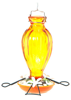 Oriole Bird Feeder, Fluted Glass, 20-oz. - Pack of 4