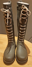 ILSE JACOBSEN Long Lace Up Green Rain Boots, Handmade, Size Euro 40 worn once