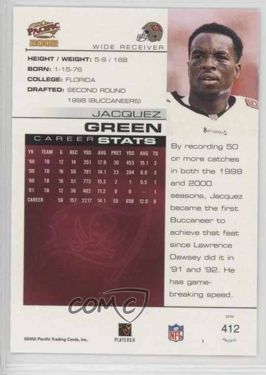 2002 Pacific Jacquez Green #412 - Image 2 of 2
