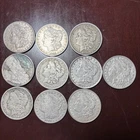 Lot of 10 Morgan Silver Dollars 90% Silver Various Dates average circulation C