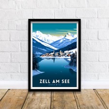 Zell am See Austria Travel Poster Austrian Lakeside Scenery Poster Zell am See