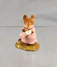 Wee Forest Folk Loves Me M-233 Retired Pink Dress Daisy Mouse Figuring VTG Mini