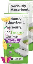Tidy Cat Breeze Multi-Cat Strength Cat Pads Refill Pack 2 8 Count Pouches w...