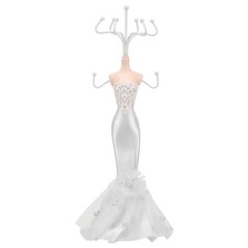 Jewelry Stand Holder Lady Mannequin Shape Necklace Display Organizer Evening ...