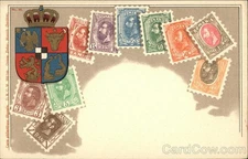 Romanian Stamps Original Vintage Postcard