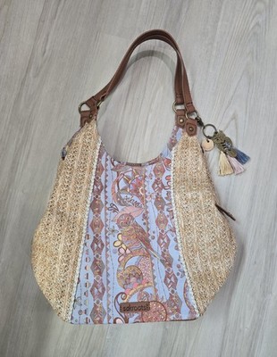 Sakroots Sky Spirit Desert Sequoia Owl Woven Jute/Cotton Hobo Shoulder Bag NWOT