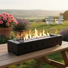 28-inch Rectangular Fire Pit Propane Windproof Design