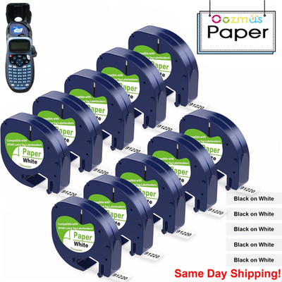 Dymo LetraTag Refill 91330 White Paper Label Tape 12mm 1/2'' Compatible LT-100H