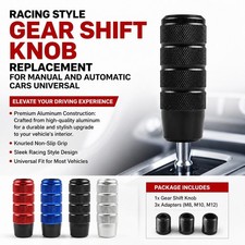 Textured Knurled Aluminum Shift Knob Racing Mod Part fits Manual Automatic Autos