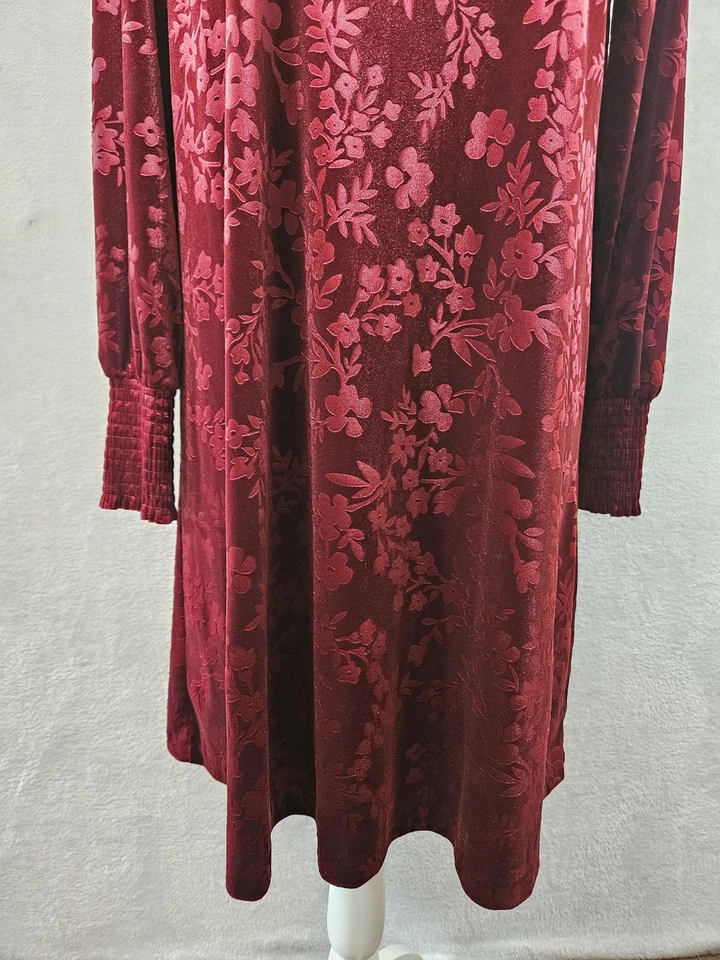 Matilda Jane платье женщин маленький красный цветочный бархат длинным рукавом насмешливый водолазка - Изображение 3 из 4