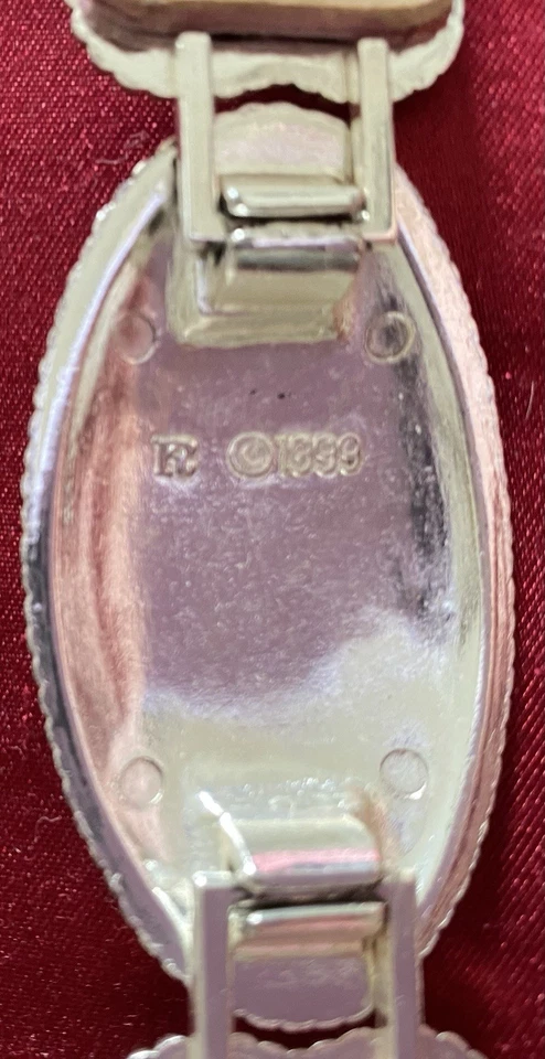 Vintage Western Top Grain Ostrich Embossed Leather Pink Belt With Conchos - Image 3 of 4