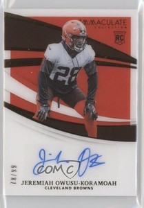 2021 Panini Immaculate /99 Jeremiah Owusu-Koramoah #165 Rookie Auto RC