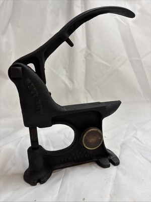 Antique Harness Makers Rivet Press  BEST YET  Pat Oct 9 1900 USA With Anvil Rare