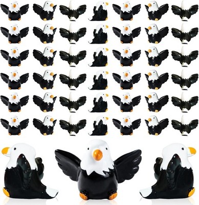40 Pack Mini Resin Bald Eagle Figurine Statue Wildlife Party Deco Ornament