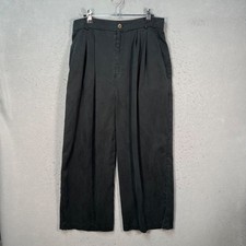 Reformation Black Wide-Leg Pleated Pants Womens Size 10
