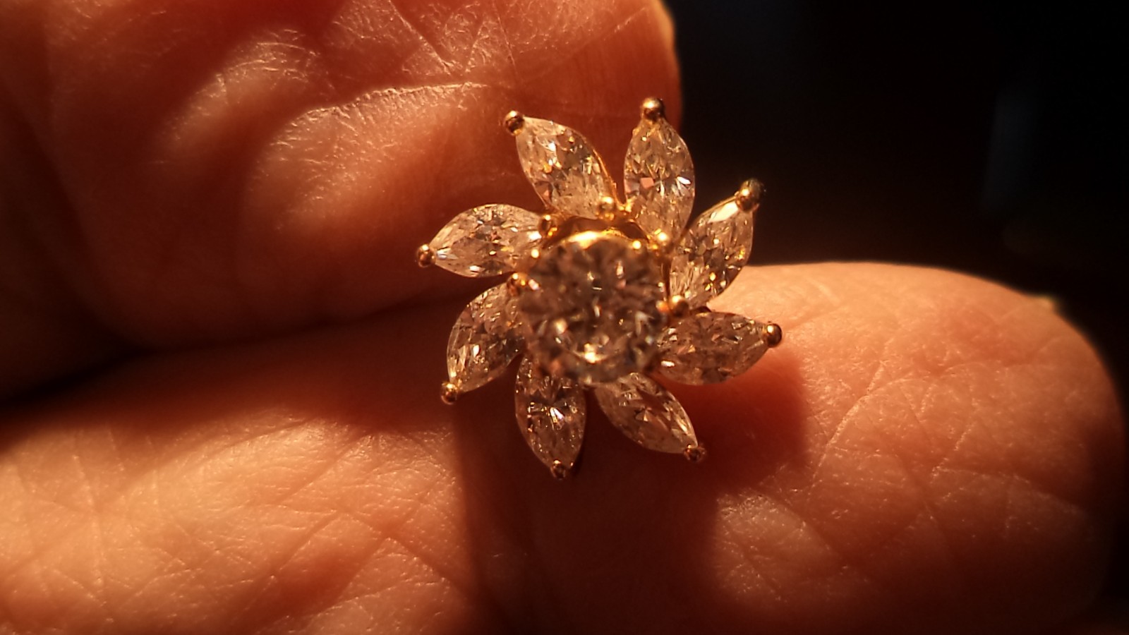 Pair Diamond Cluster stud Earrings- - image 5