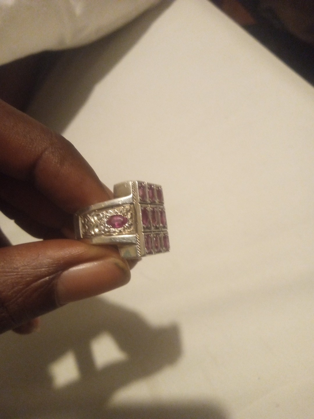 Sterling Silver Handmade Ruby Ring - image 3