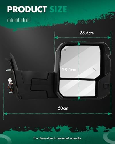 Towing Mirrors Compatible with 2022-2023 For Toyata Tundra A Pair Power Adjuste - Picture 4 of 7