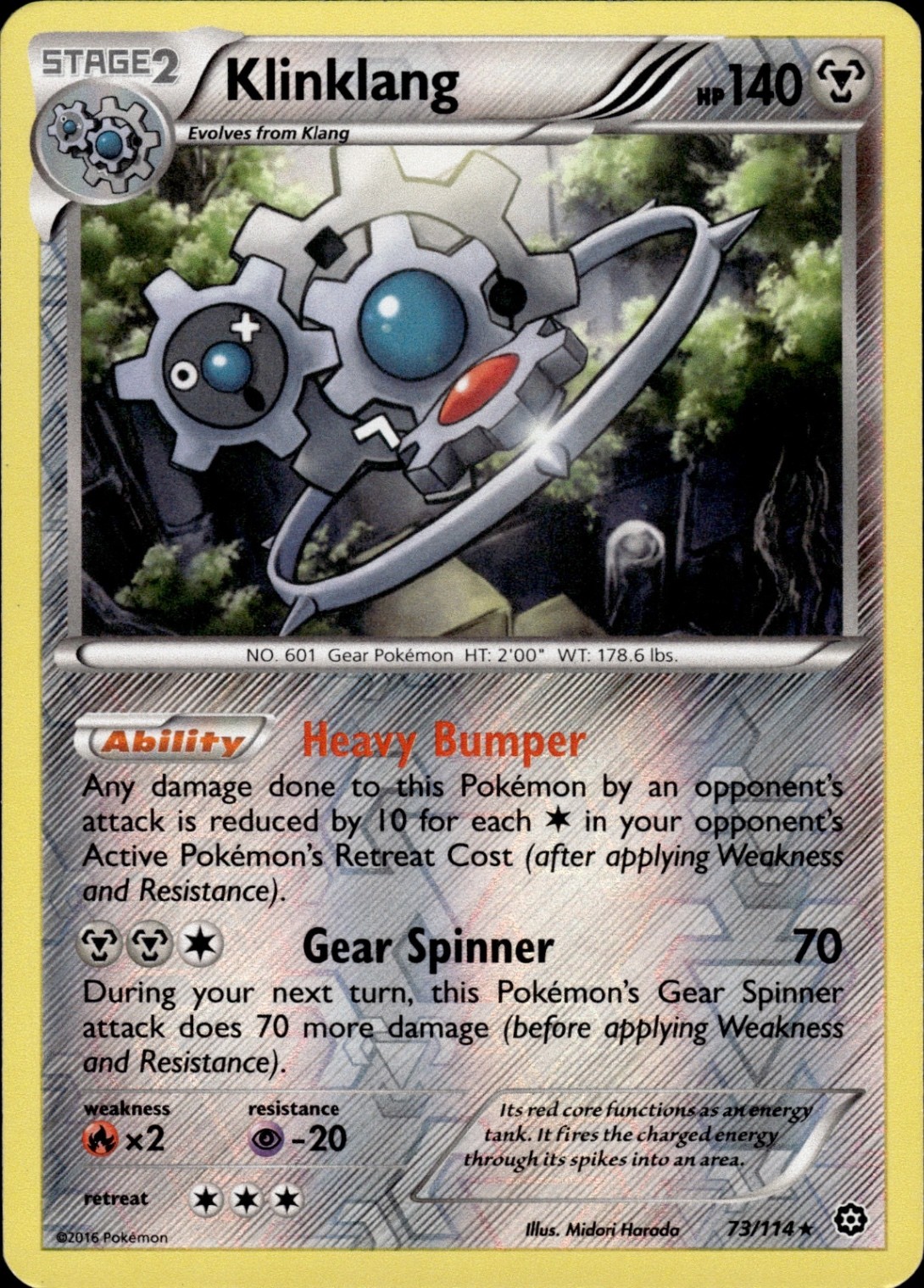 Klinklang Holo Rare XY - Steam Siege 73/114 LP