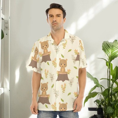 Mens Beach Vacation BBQ Summer Hawaiian Shirt Tropical Aloha Party