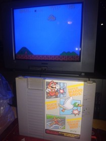 Lot Of 2 NES Games - Tengen Pac-Man & Super Mario Bros/Duck Hunt/Track Meet