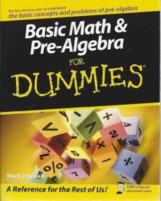 Basic Math & Pre-Algebra for Dummies - Paperback, by Zegarelli Mark - Very Good