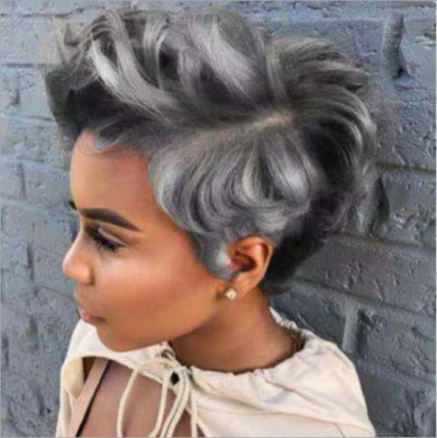 Womens Short Curly Wavy Wigs Blonde Pixie Hair Synthetic Full Head Wig Cosplay