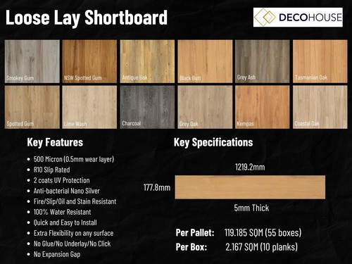 GREY ASH LUXURY VINYL LOOSE LAY FLOORING EASY DIY COMMERCIAL GRADE WATERPROOF - Picture 7 of 13