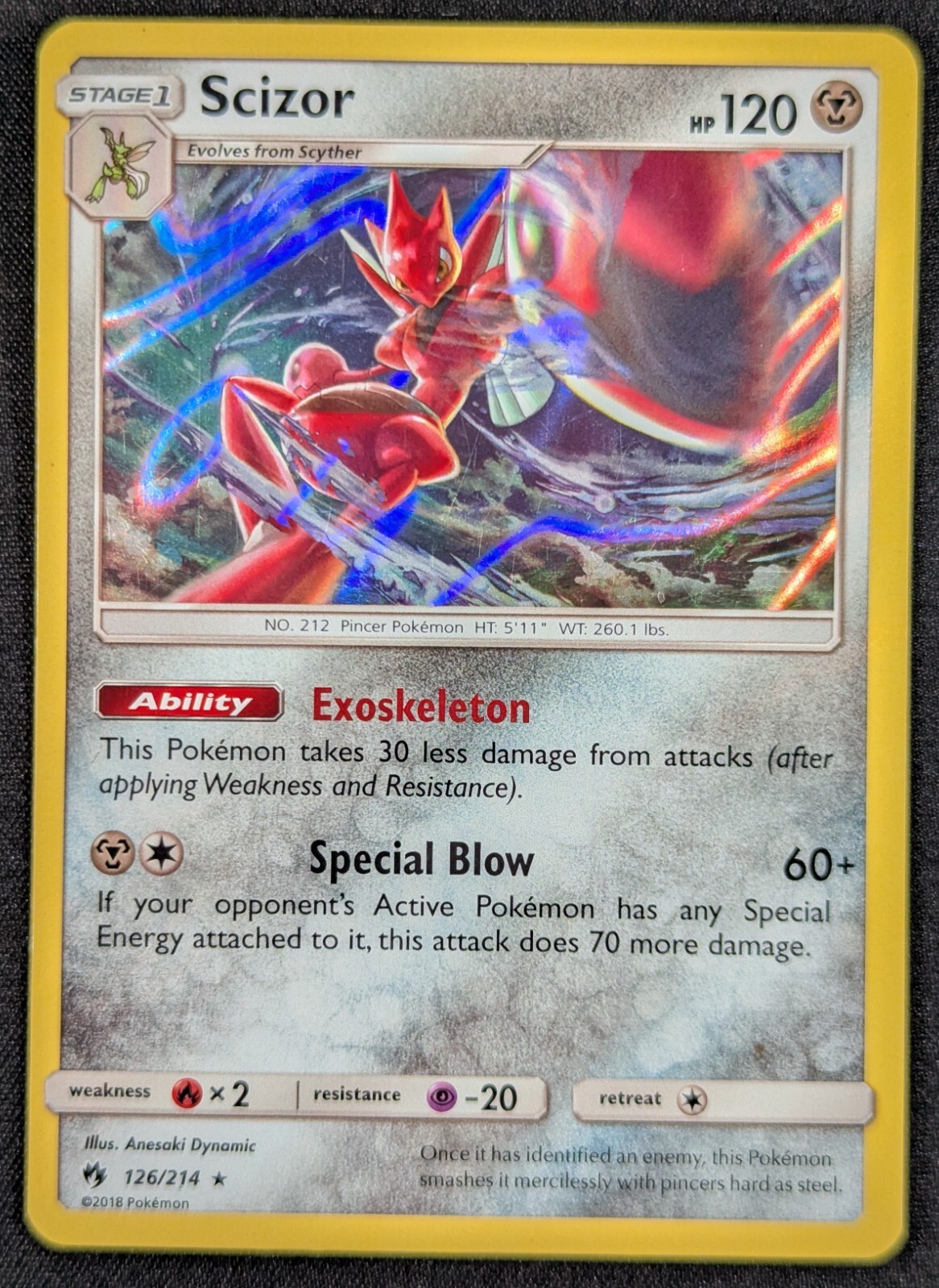 Scizor 2018 Lost Thunder Holo Rare Pokemon Card 126/214 (NM)