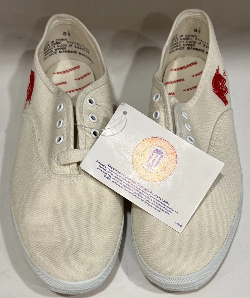 New Arkansas Razorbacks Women’s Canvas Sneaker Shoe Ivory Lace Size 8.5 - Image 2 of 4