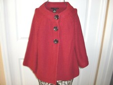 Women WILLI SMITH RED COTTON/ACRYLIK NITTED BUTTON DOWN CARDIGAN SWEATER Size M