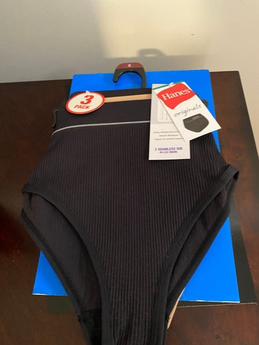 NEU DAMENGRÖSSE SMALL HANES ORIGINALS NAHTLOS GERIPPT HOHES BEIN BIKINI UNTERWÄSCHE 3ER-PACK - Bild 4 von 8