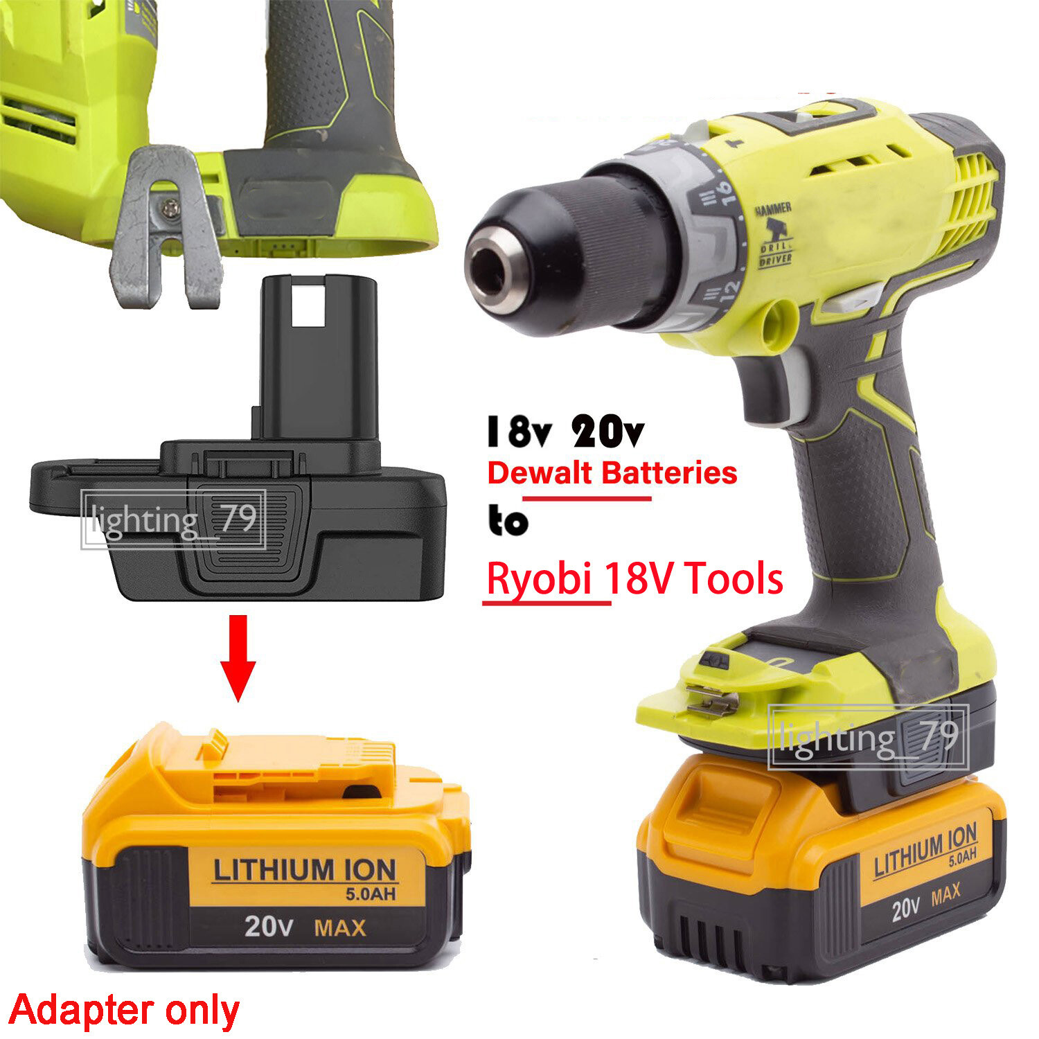 Ion Battery Use Ryobi Battery On Dewalt Tool 20v Max Ryobi Battery