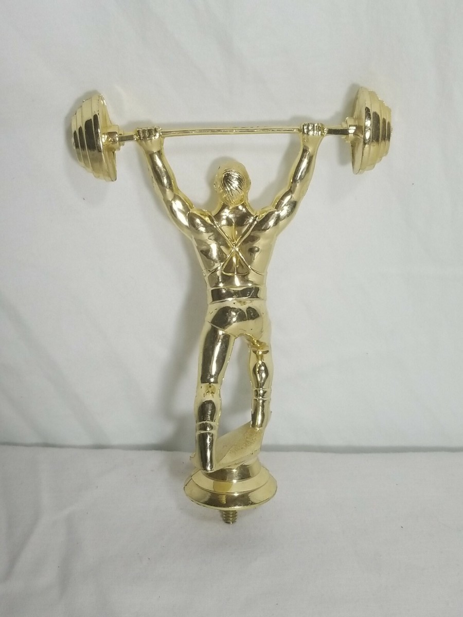 Weightlifter Body Building Trophy - 7.5 Inch Award With Customizable Gold Decals