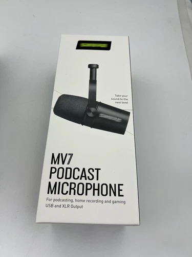 MV7 Cardioid Dynamic Vocal / Broadcast Microphone USB & XLR Outputs Black New - Picture 2 of 10