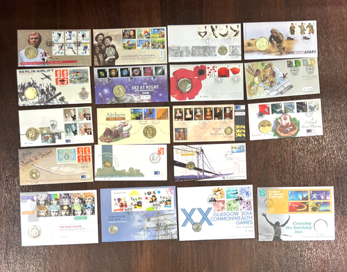 LOT VON 19 MÜNZBRIEFEN ROYAL MAIL 1ST DAY COVER