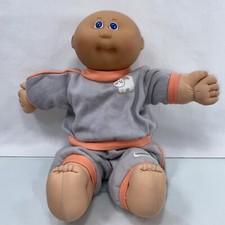 Vintage 1985 Cabbage Patch Kids Preemie Boy in Original Blue Cat Pajamas RARE!