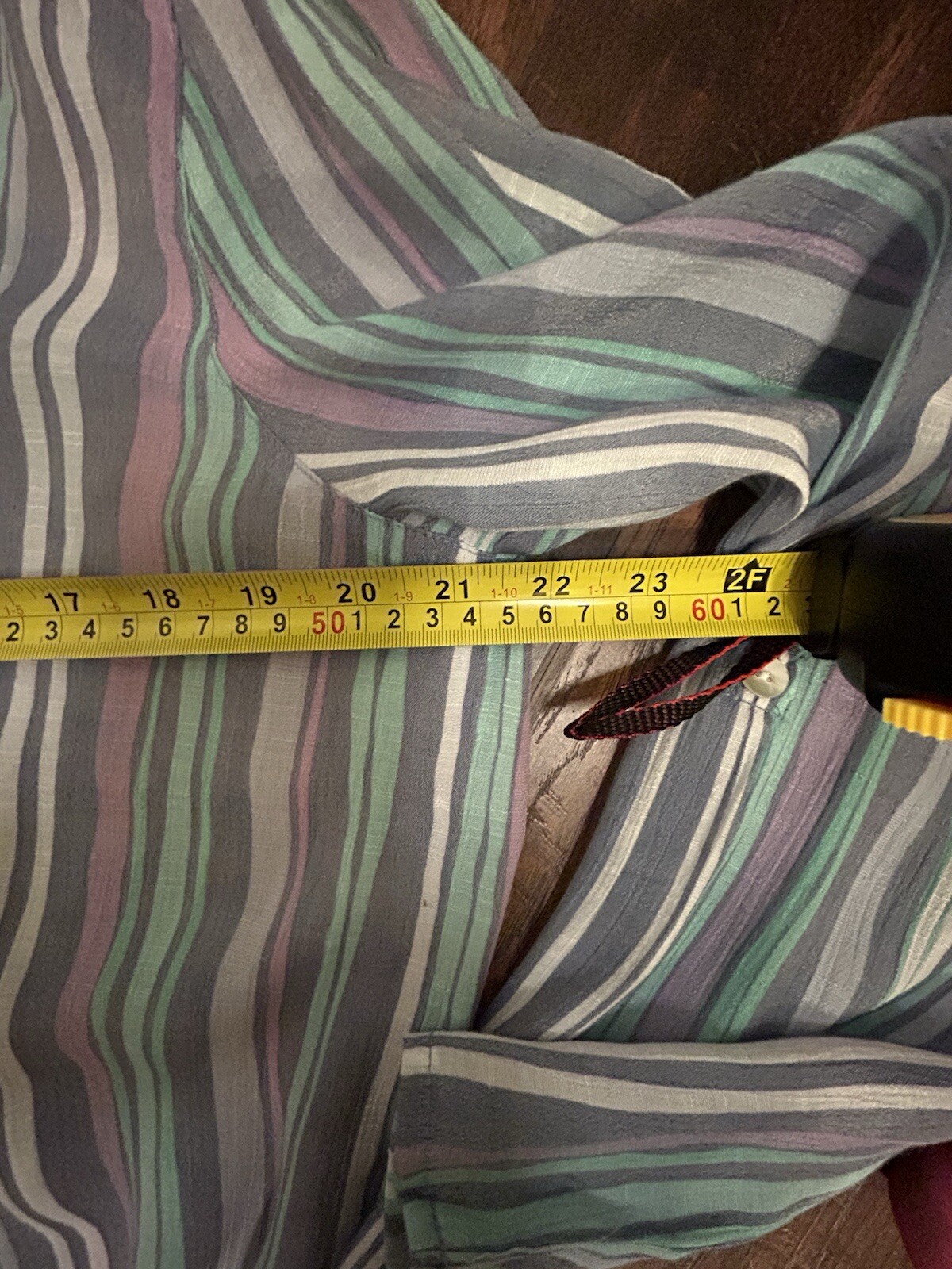 Ruby Rd V Neck Button Down Striped Rayon Blend Lo… - image 8