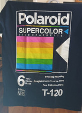 Retro Polaroid Supercolor Video Cassette T-120 T-shirt Size Tall S