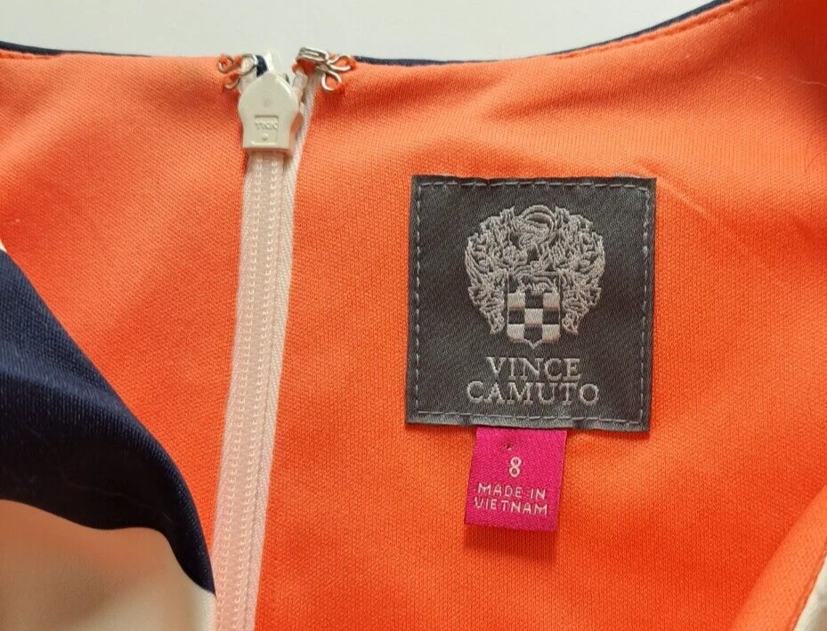 VETEMENTS Womens Vince Camuto Dress Striped Lined Sleeveless Activewear Pockets Size 8