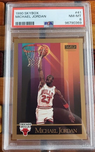 1990-91 Skybox Basketball Michael Jordan Card PSA 8 NM-MT #41 Chicago Bulls a